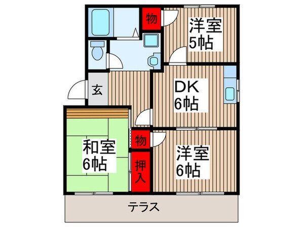 第5北久米ハイツの物件間取画像